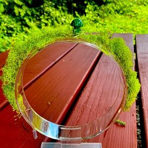 Green Crystal Mushroom metal Headband with Moss